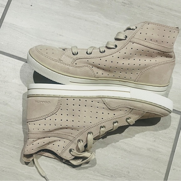 Coach Pita Perforated High Top Suede Sneakers Size 9 - Picture 2 of 7